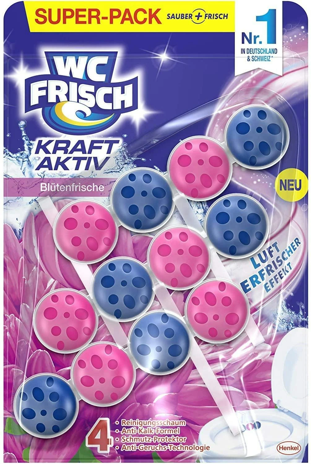 WC-Frisch Kraft Aktiv Duftspüler Blütenfrische 5x150g WC Reiniger Reinigung – Bild 6