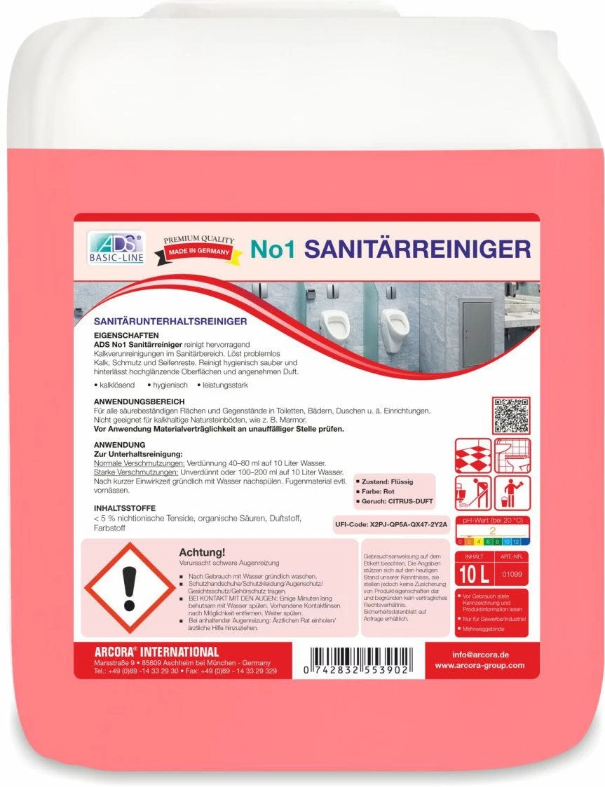 ARCORA Sanitärunterhaltsreiniger BILANZ FRESH, 1L – Bild 5