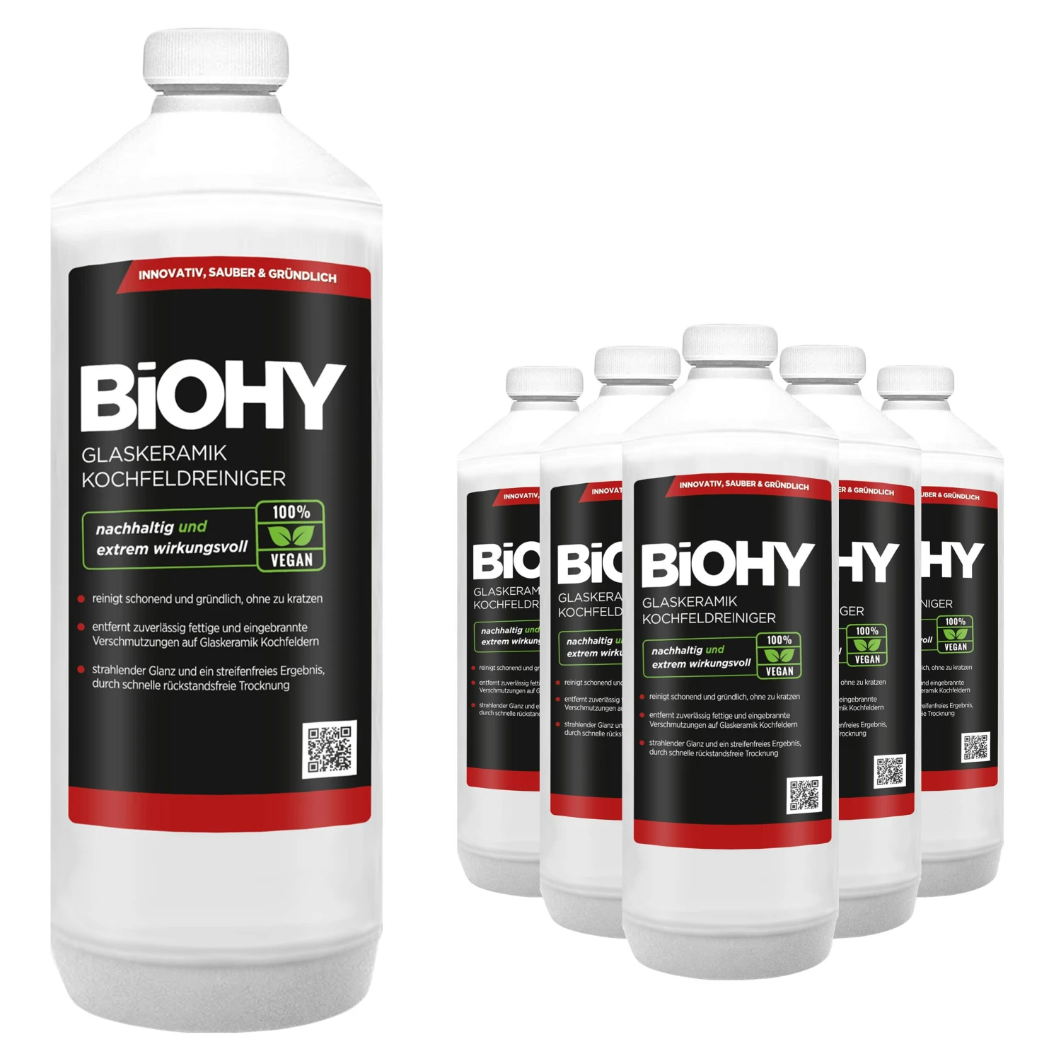 BiOHY Glaskeramik Kochfeldreiniger (2x1l Flasche) | Optimal Zur Reinigung Und Pflege Von Kochfeld Und Induktion | Geeignet Für ALLE GERÄTE – Bild 5