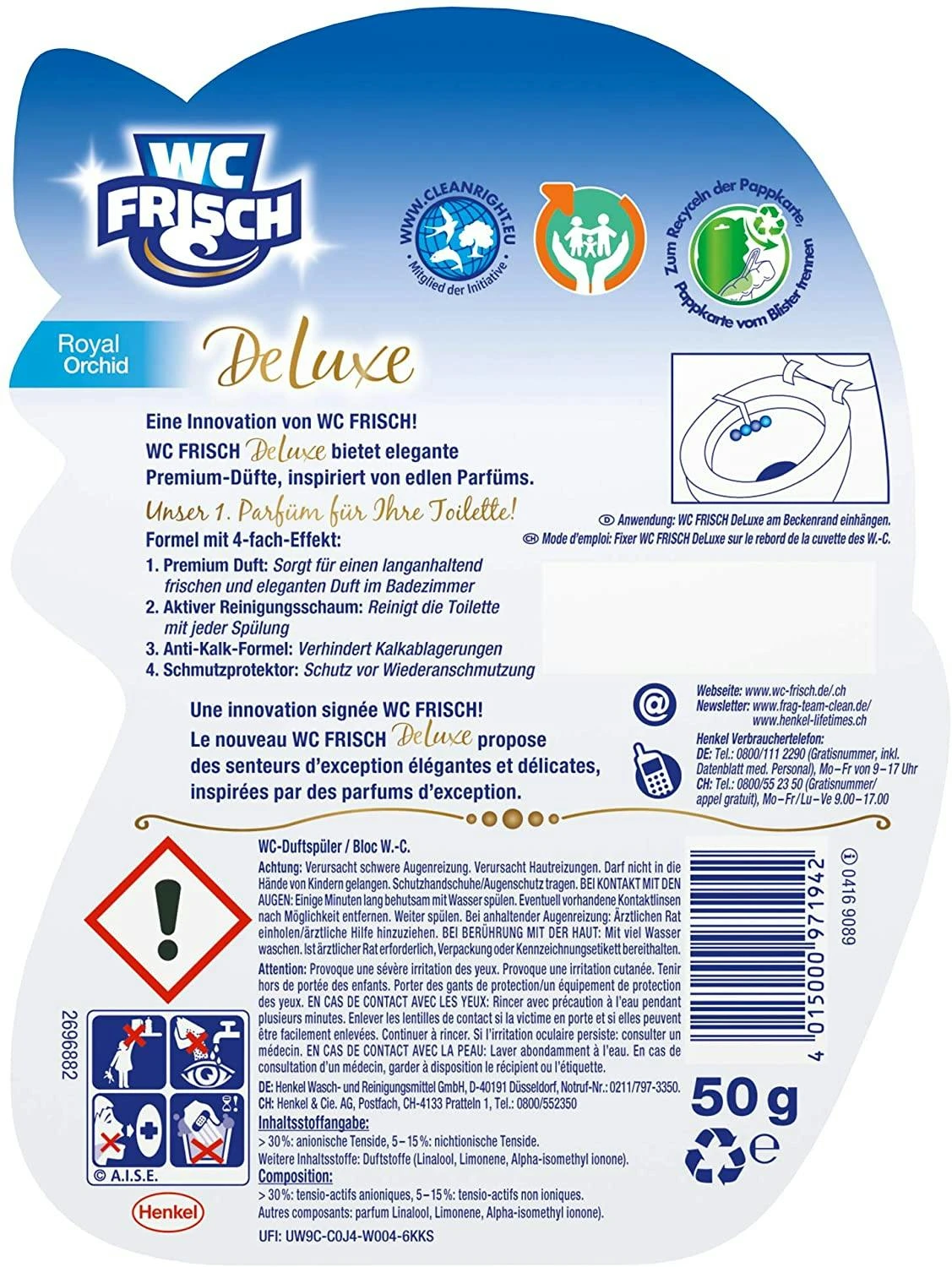 WC FRISCH DeLuxe Royal Orchid WC Reiniger Und WC-Duftspüler 1 Stück Badreiniger – Bild 6