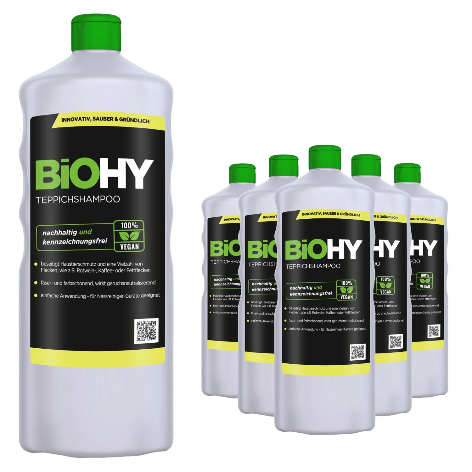 BiOHY Teppichshampoo (2x1l Flasche) | Teppichreiniger Ideal Zur Entfernung Von Hartnäckigen Flecken | SPEZIELL FÜR WASCHSAUGER ENTWICKELT – Bild 2