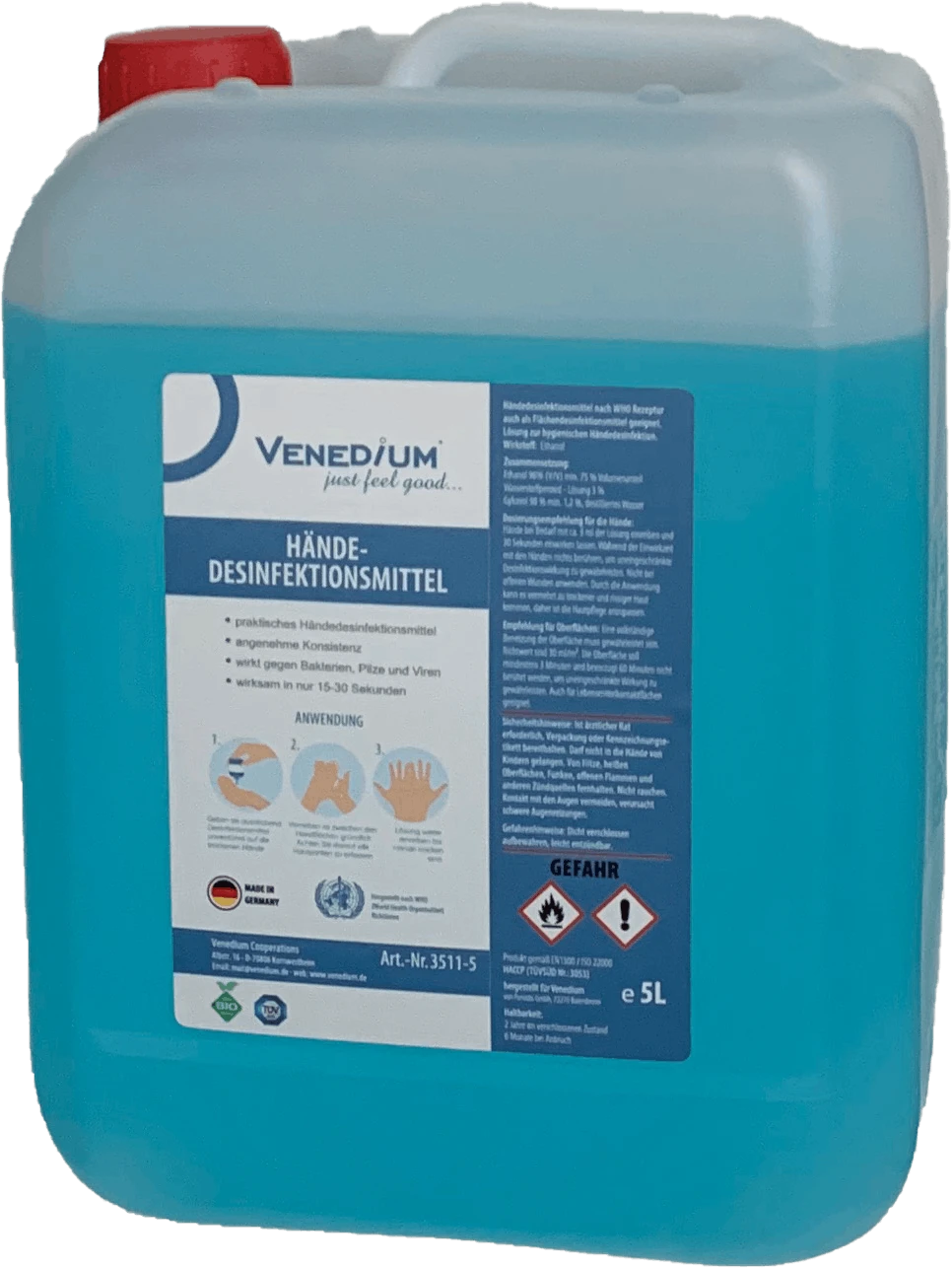 DesiClean® - Händedesinfektionsmittel, 80% Ethanol - 5 Liter – Bild 4