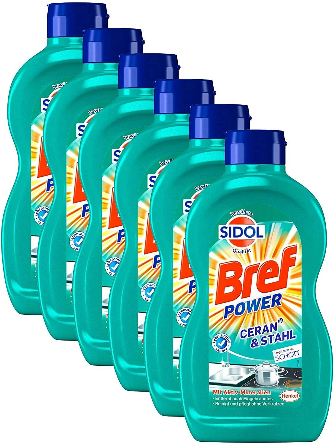 Bref Power Ceran & Stahl 6er Pack Edelstahl Reinigung 500 Ml Reinigungsmittel – Bild 2