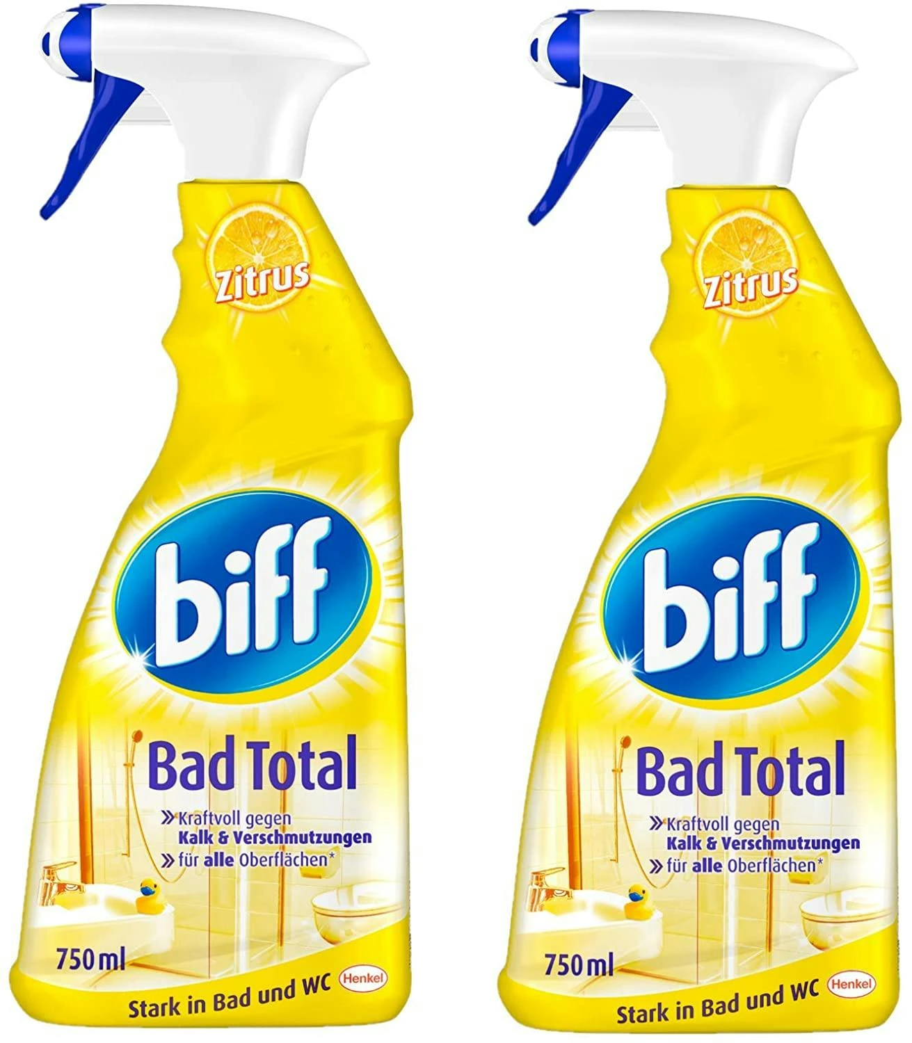 Biff Bad Total Zitrus Badreiniger Bad Reiniger Badezimmer 3x250 Ml Nachfüllpack – Bild 5