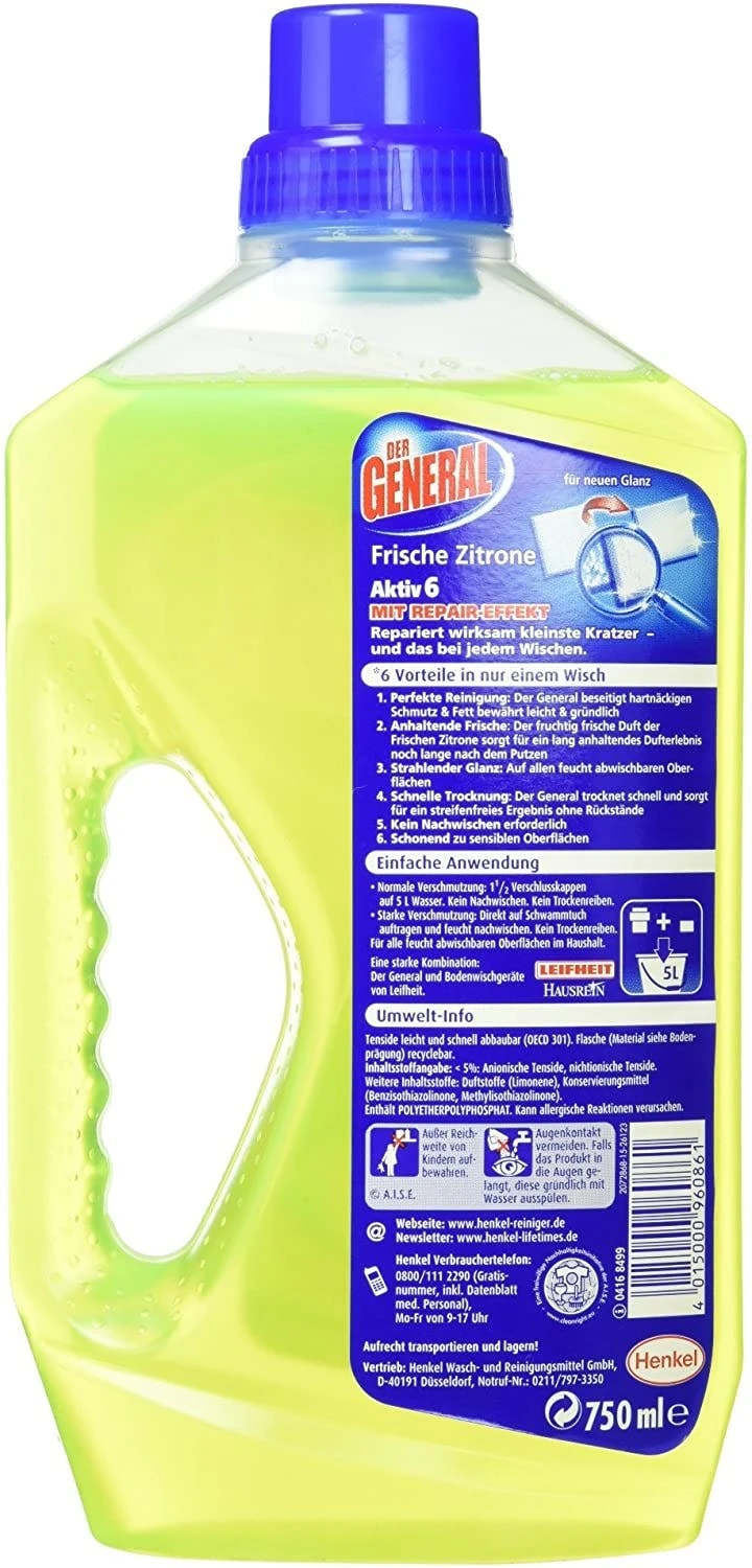 Der General Universal Frische Zitrone Allzweckreiniger 750 Ml Reiniger – Bild 6