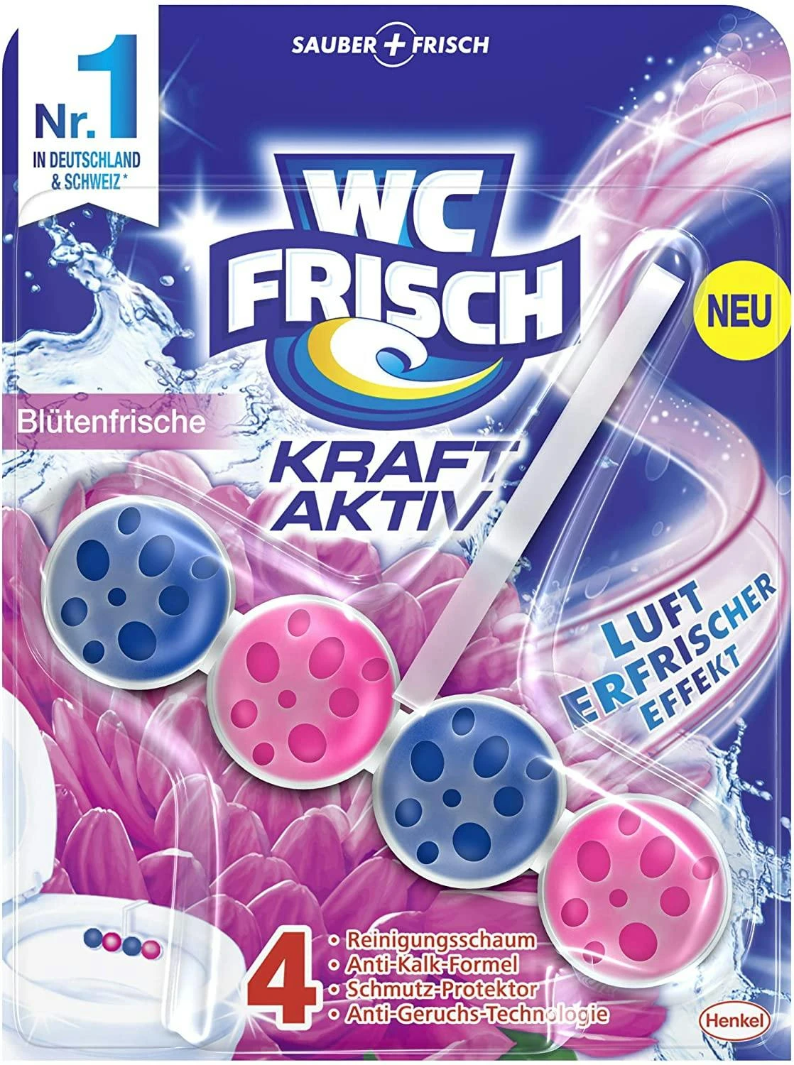 WC Frisch Kraft-Aktiv Pro Nature Minze WC-Reiniger 1 Stück Badreiniger – Bild 3