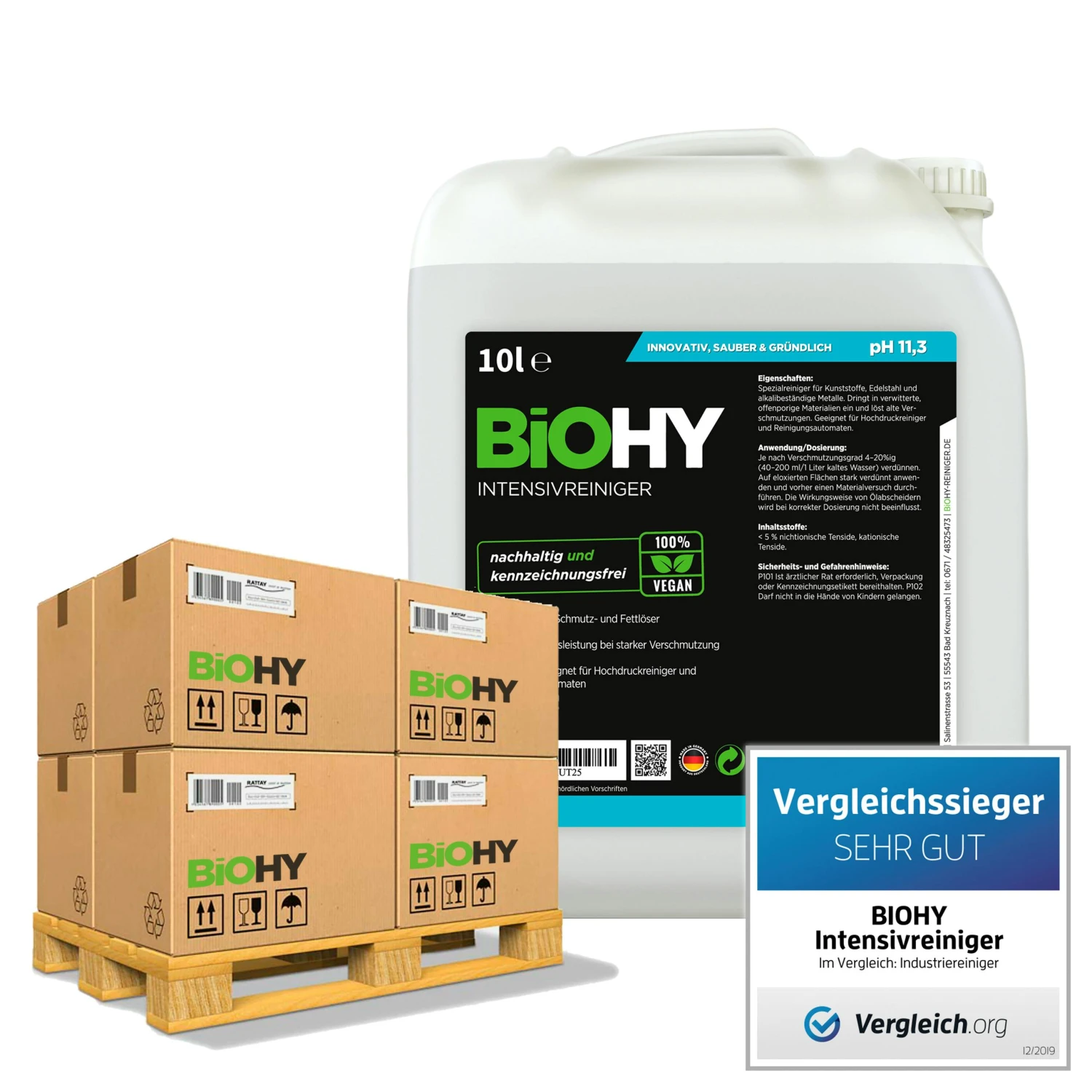 BiOHY Intensivreiniger Universal (10l Kanister) | Hochleistungs-INDUSTRIEREINIGER | Grundreiniger Ideal Für Hochdruckreiniger, Schaumarm – Bild 3
