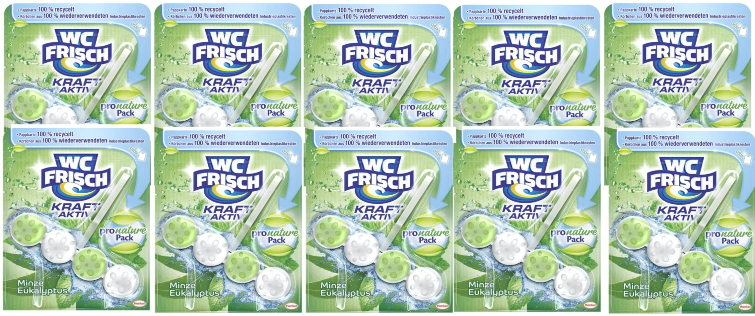 WC Frisch Kraft-Aktiv Pro Nature Minze WC-Reiniger 1 Stück Badreiniger – Bild 2