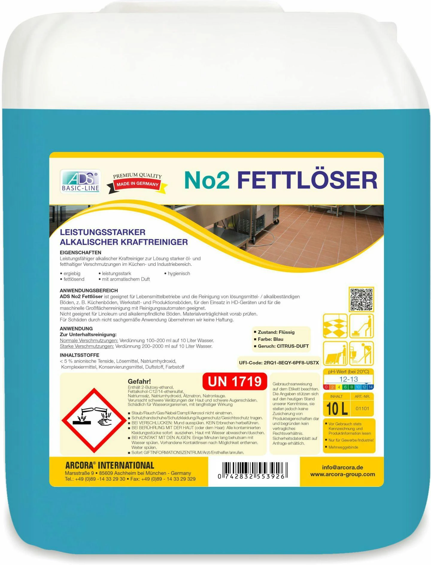 10l Küchen Kraftreiniger Hygienereiniger Flüssig Konzentrat Extrastark – Bild 5
