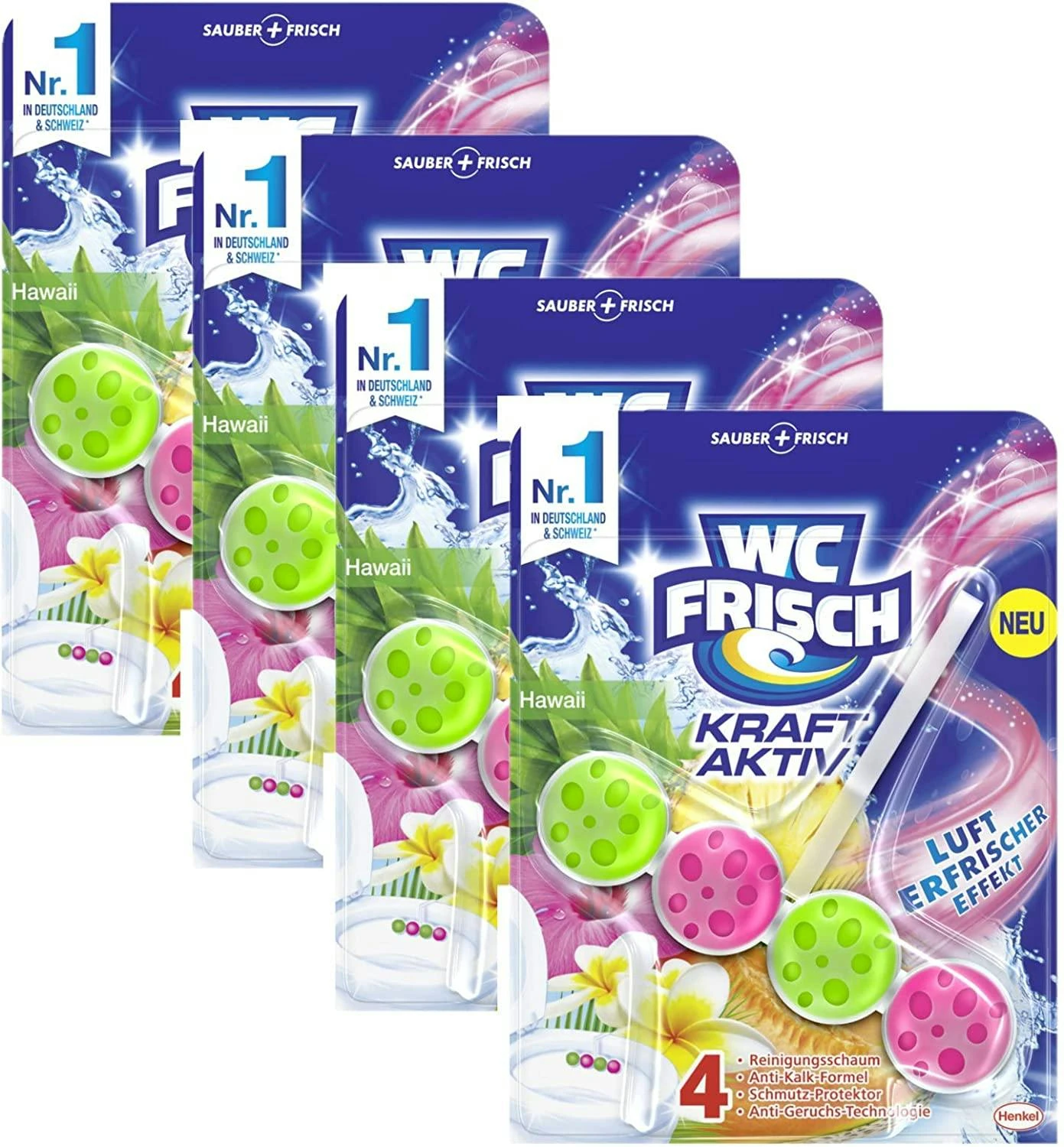 WC FRISCH Kraft Aktiv Pronature Minze Eukalyptus WC-Reiniger Duftspüler 4er Pack – Bild 2