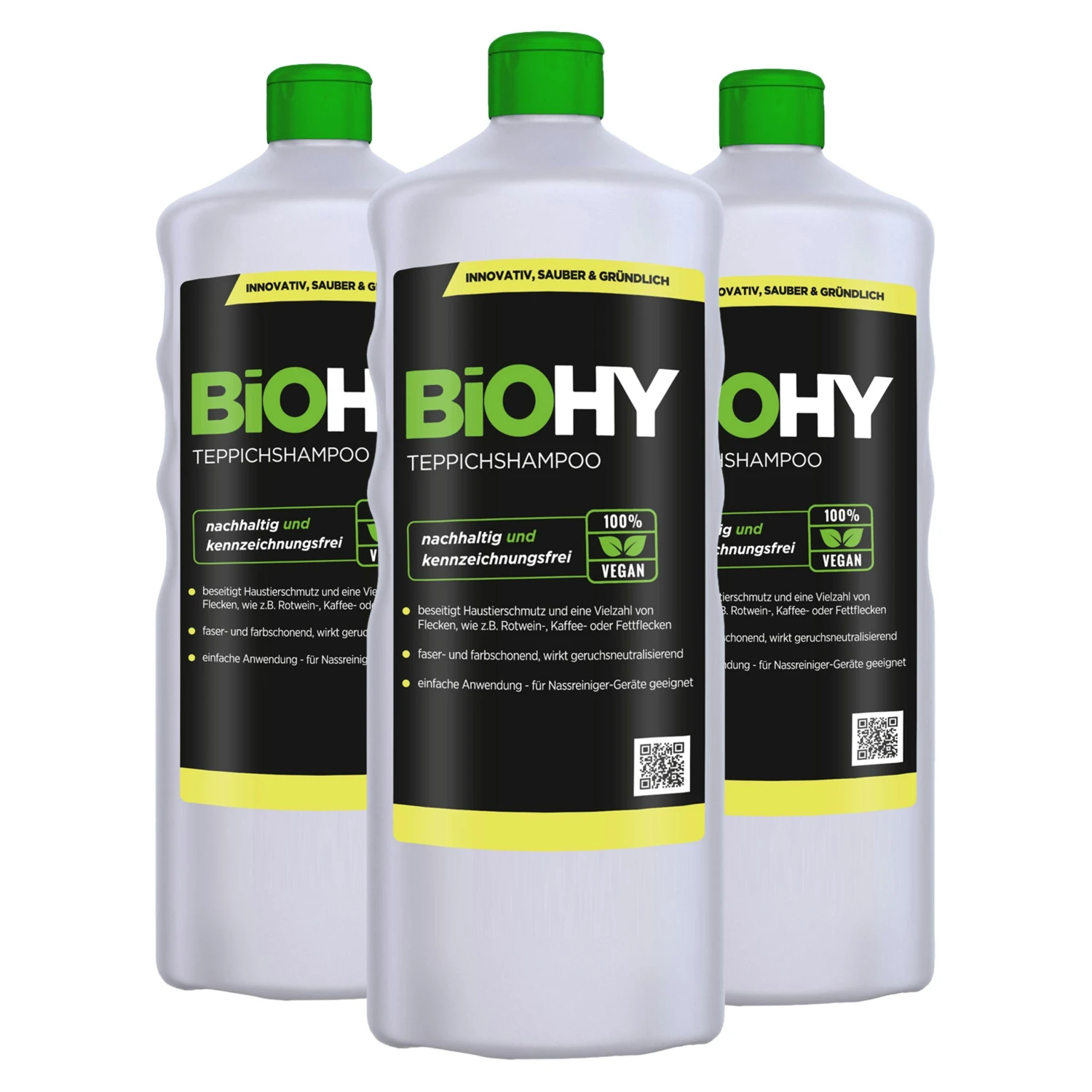 BiOHY Teppichshampoo (12x1l Flasche) | Teppichreiniger Ideal Zur Entfernung Von Hartnäckigen Flecken | SPEZIELL FÜR WASCHSAUGER ENTWICKELT – Bild 2