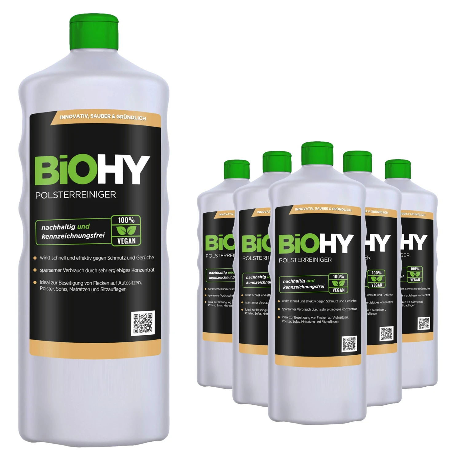 BiOHY Spezial Polsterreiniger (9x1l Flasche) | Ideal Für Autositze, Sofas, Matratzen Etc. | Ebenfalls Für Waschsauger Geeignet – Bild 2