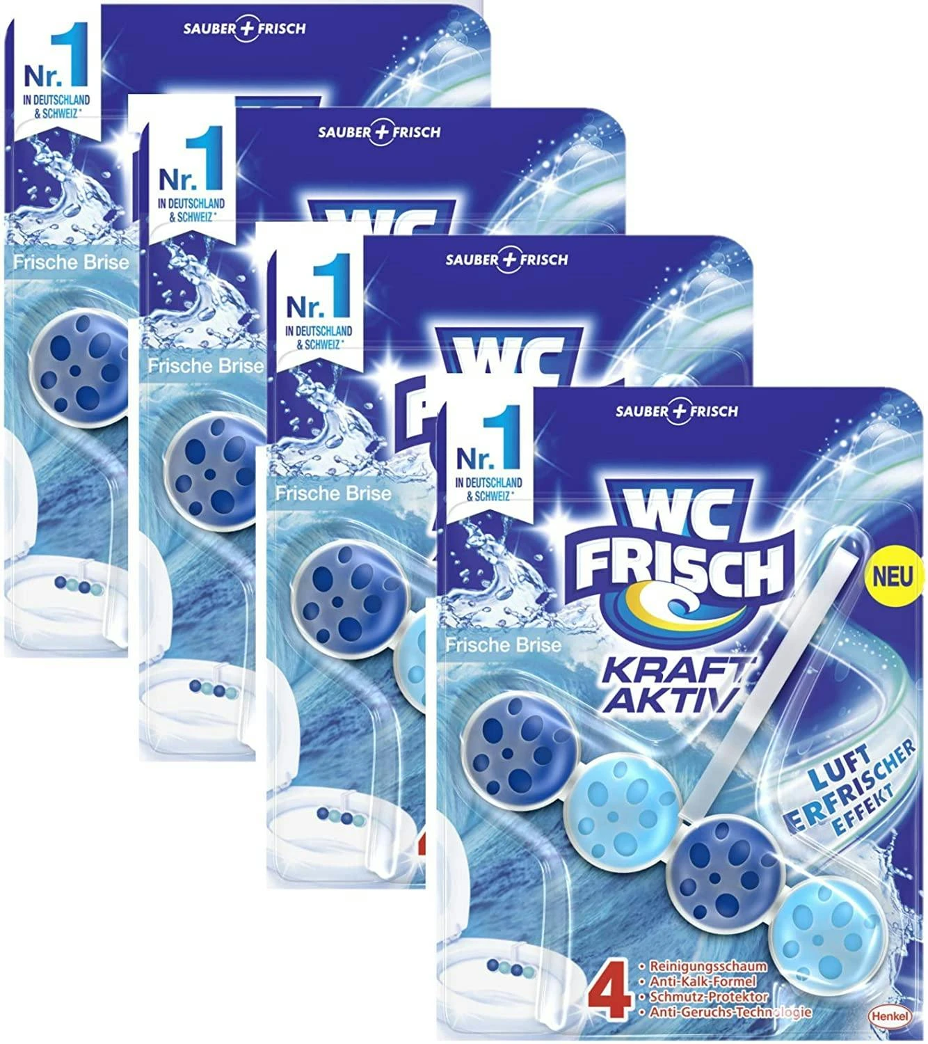 WC FRISCH Kraft Aktiv Pronature Minze Eukalyptus WC-Reiniger Duftspüler 4er Pack – Bild 4