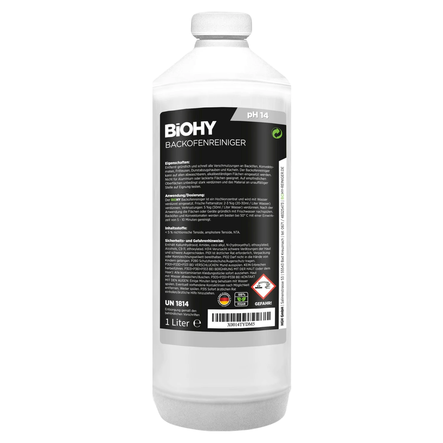 BiOHY Backofenreiniger Hochkonzentrat (6x1l Flasche) | Profi Grillreiniger, Fettlöser EXTRA STARK | Zur Einfachen Und Schnellen Ofenreinigung – Bild 6