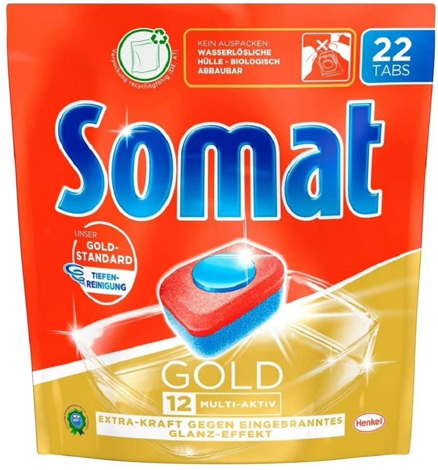 Somat 12 Gold Multiaktiv Spülmaschinentabs 22 Tabs Geschirrspültabs Reinigung