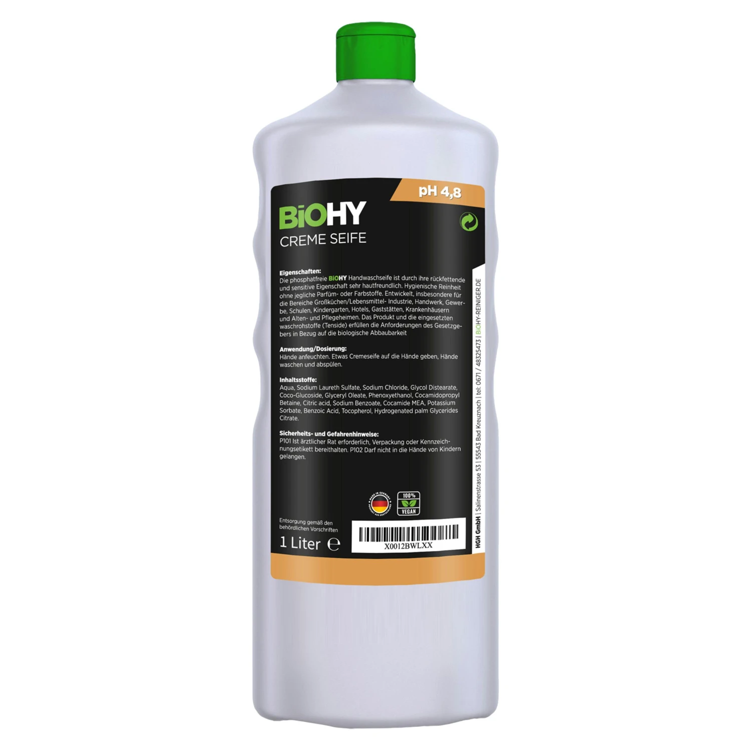 BiOHY Creme Seife (3x1l Flasche) | Hautschonende, Rückfettende Und Geruchsneutrale Handseife PHOSPHATFREI | Ohne Parfüm Und Farbstoffe – Bild 6