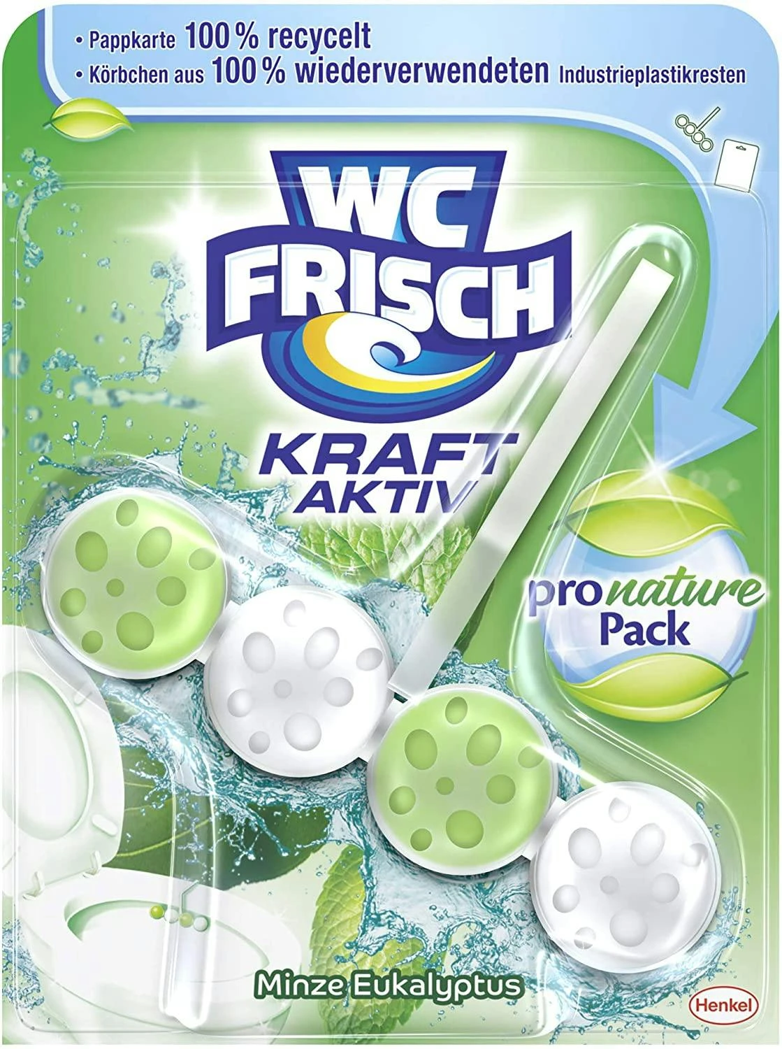 WC Frisch Kraft-Aktiv 10er Pack Pro Nature Minze WC-Reiniger 10x1 Stück – Bild 2