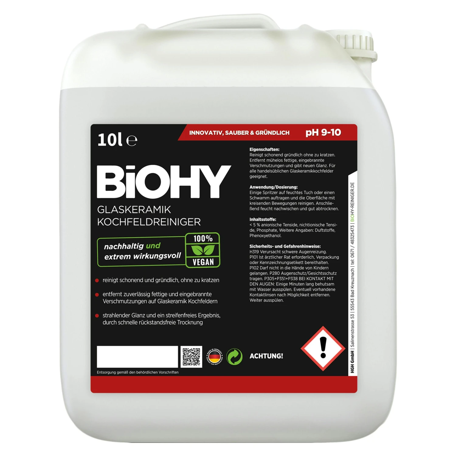 BiOHY Intensivreiniger Universal (10l Kanister) | Hochleistungs-INDUSTRIEREINIGER | Grundreiniger Ideal Für Hochdruckreiniger, Schaumarm – Bild 7