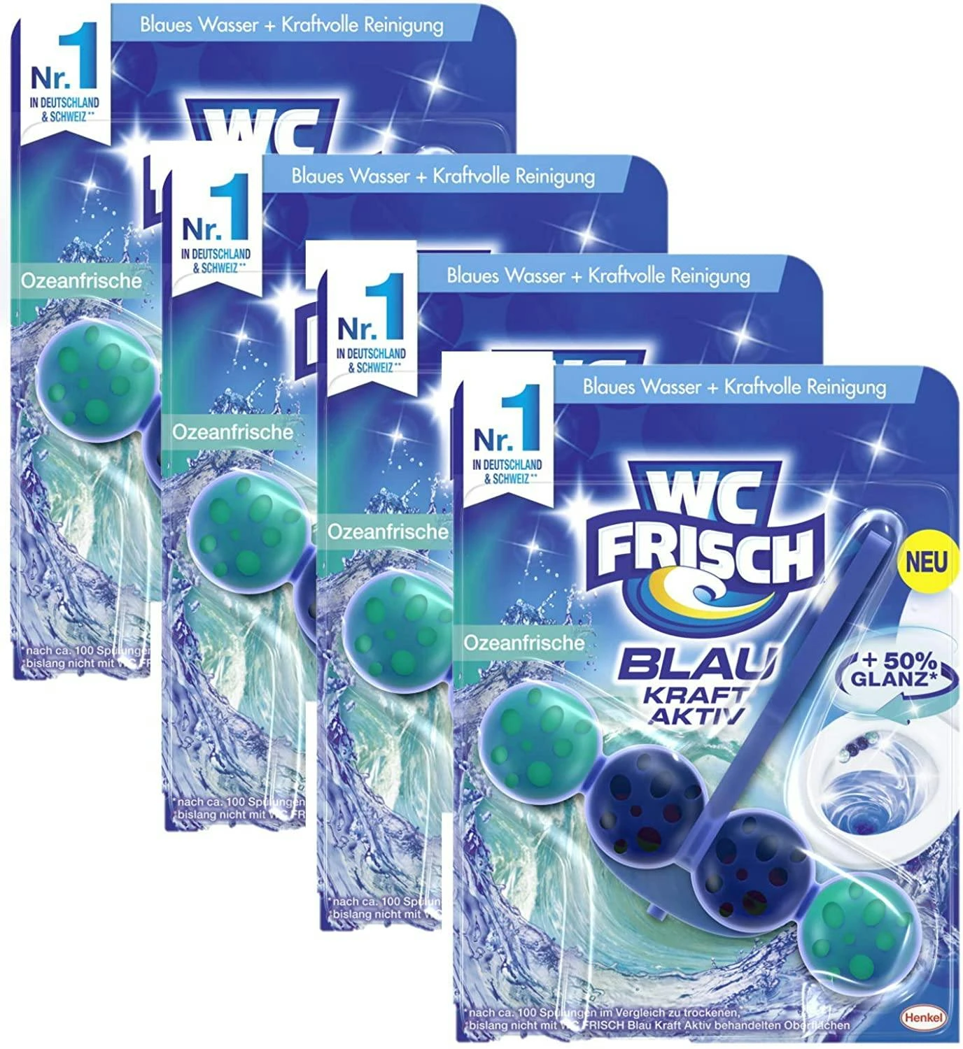 WC FRISCH Kraft Aktiv Pronature Minze Eukalyptus WC-Reiniger Duftspüler 4er Pack – Bild 7