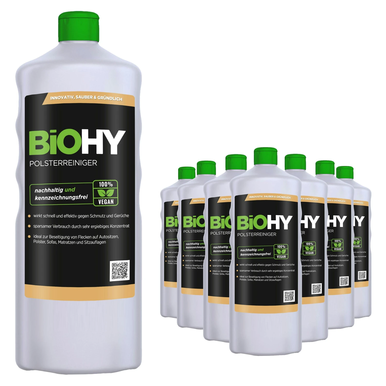 BiOHY Spezial Polsterreiniger (12x1l Flasche) | Ideal Für Autositze, Sofas, Matratzen Etc. | Ebenfalls Für Waschsauger Geeignet – Bild 3