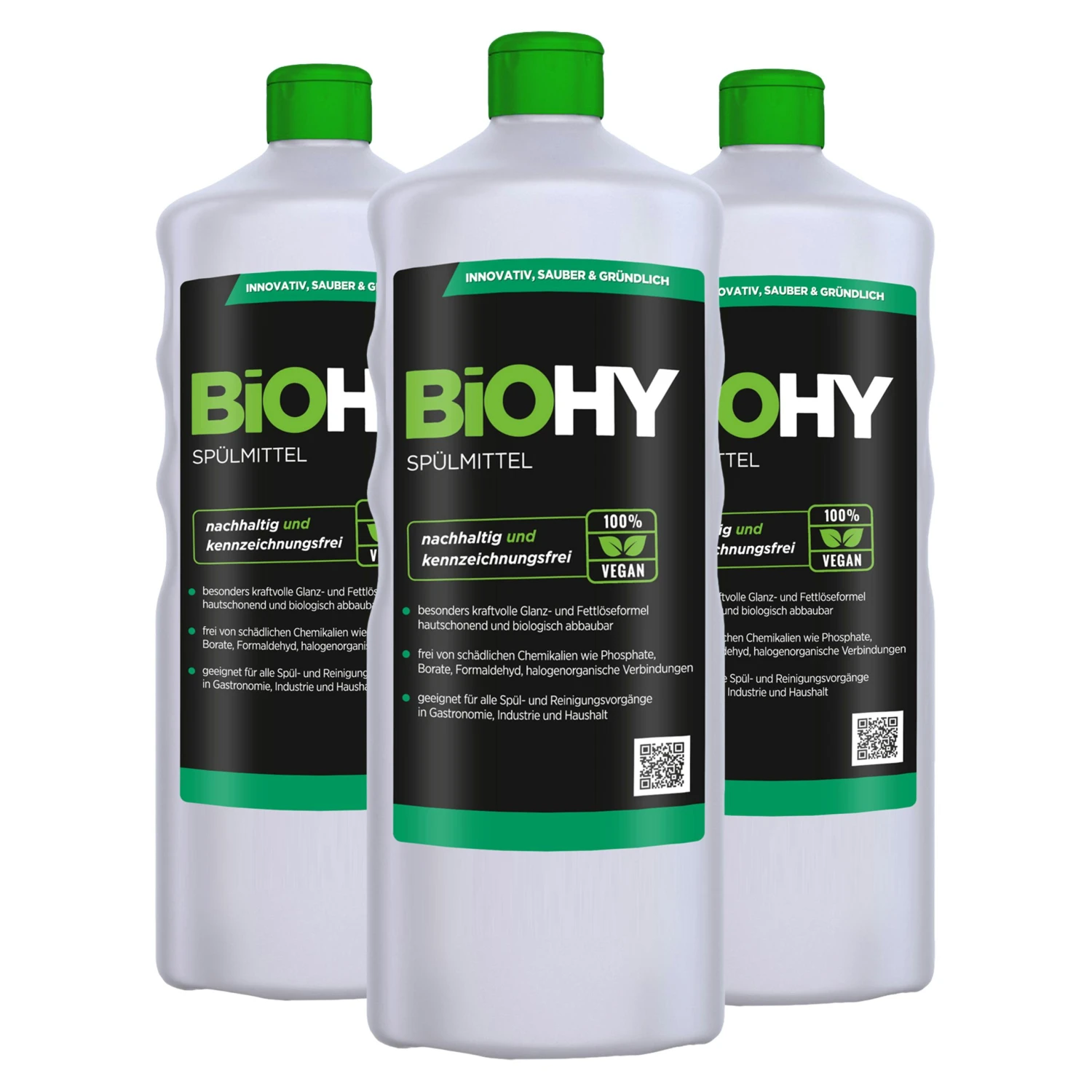 BiOHY Spülmittel (6x1l Flasche) | Frei Von Schädlichen Chemikalien & Biologisch Abbaubar | Glanz- & Fettlöseformel – Bild 3