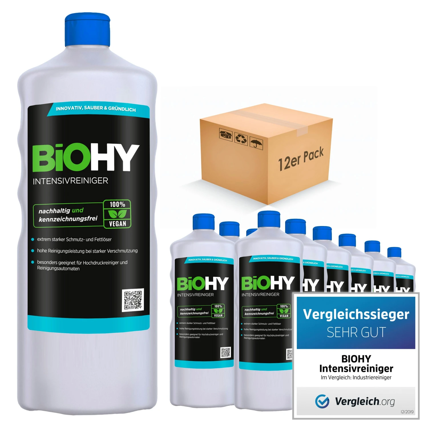 BiOHY Intensivreiniger Universal (6x1l Flasche) | Hochleistungs-INDUSTRIEREINIGER | Grundreiniger Ideal Für Hochdruckreiniger, Schaumarm – Bild 4